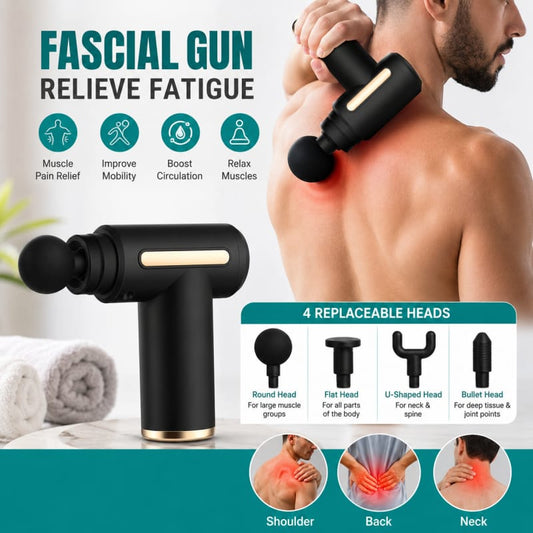 Massage Gun 5 In 1 Multifunctional Electric Full Body Massage Equipment Set - 6 Speeds With 4 Massage Heads For Deep Tissue Relief And Relaxation (Random Color)