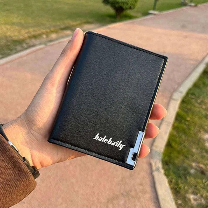 Baellerry Men's Zipper Wallet – Premium Leather Bifold Wallet with Card Holder & Coin Pocket